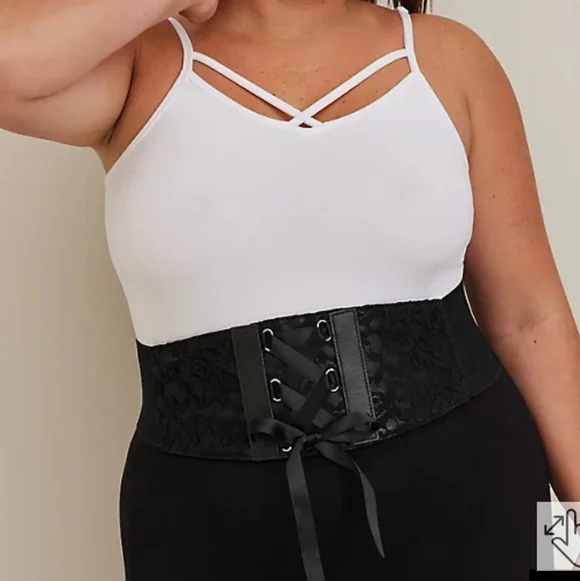 🆕️🖤 3X LACE & BLACK LACE-UP CORSET BELT🖤 - Picture 2 of 2
